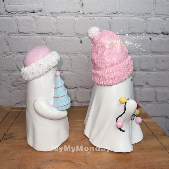 Christmas Ghost with Pink Beanie Set - Picture 4 of 4